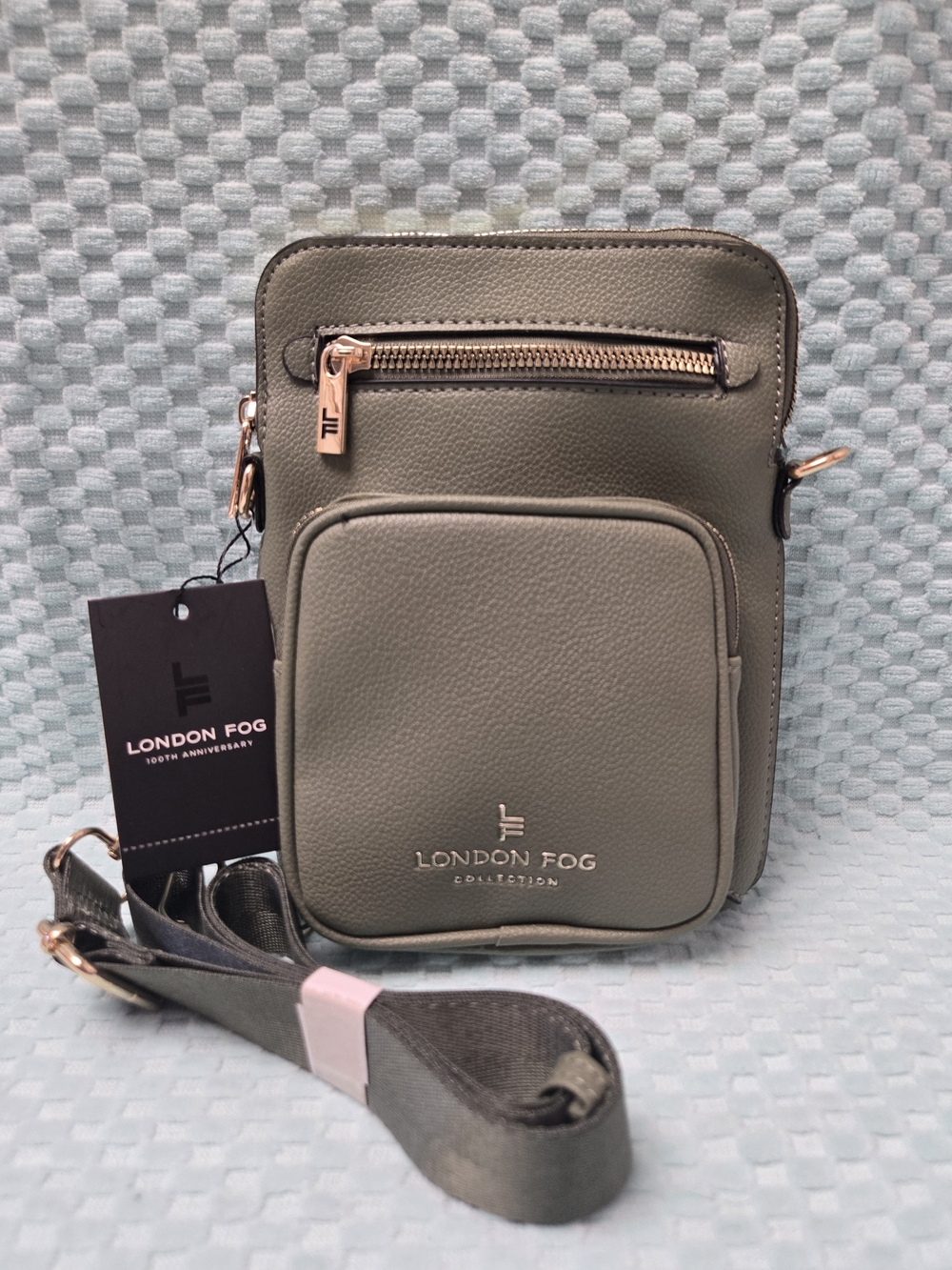 London Fog Crossbody Bag in Olive Green